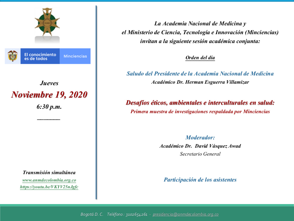 Sesión Académica - Desafíos éticos, ambientales e interculturales en salud