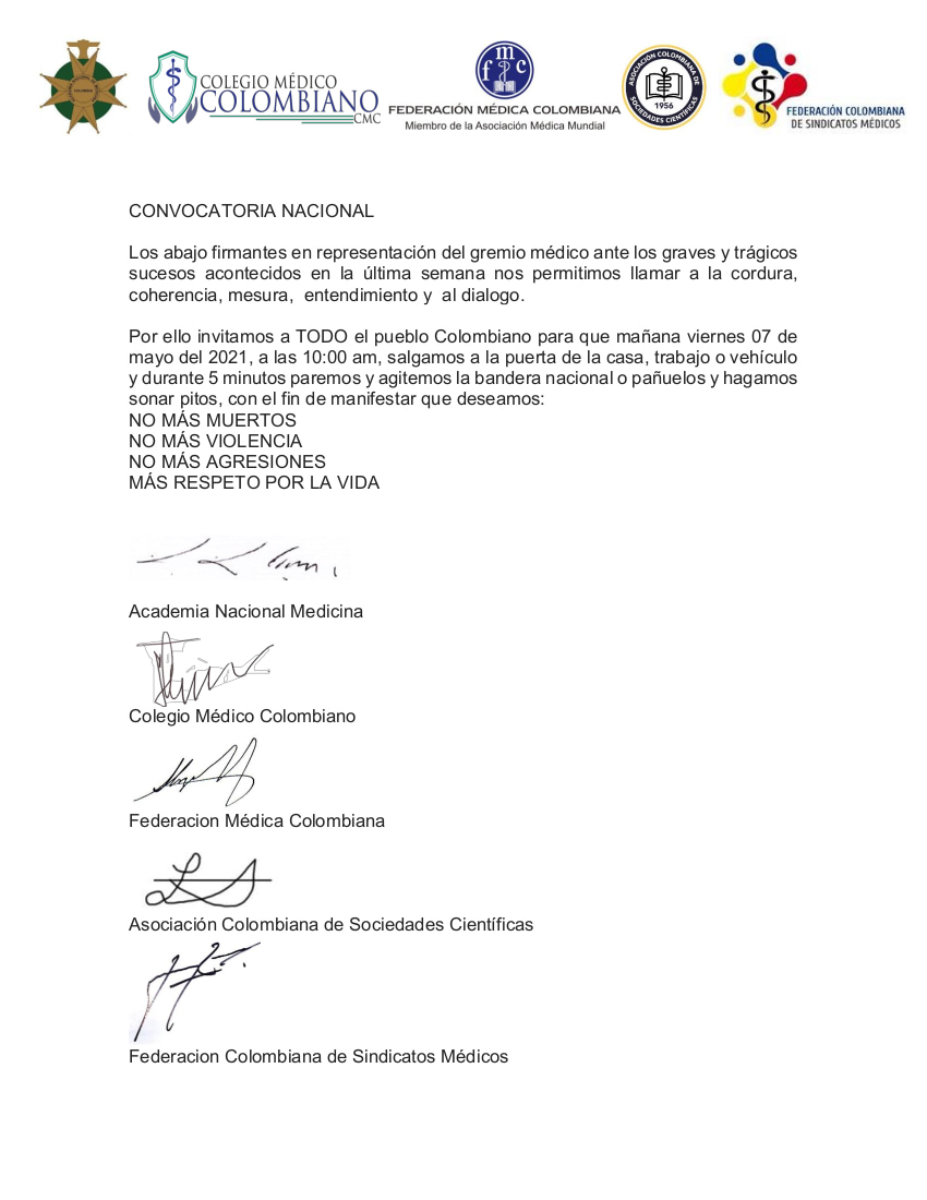 CONVOCATORIA NACIONAL MAYO 7 2021