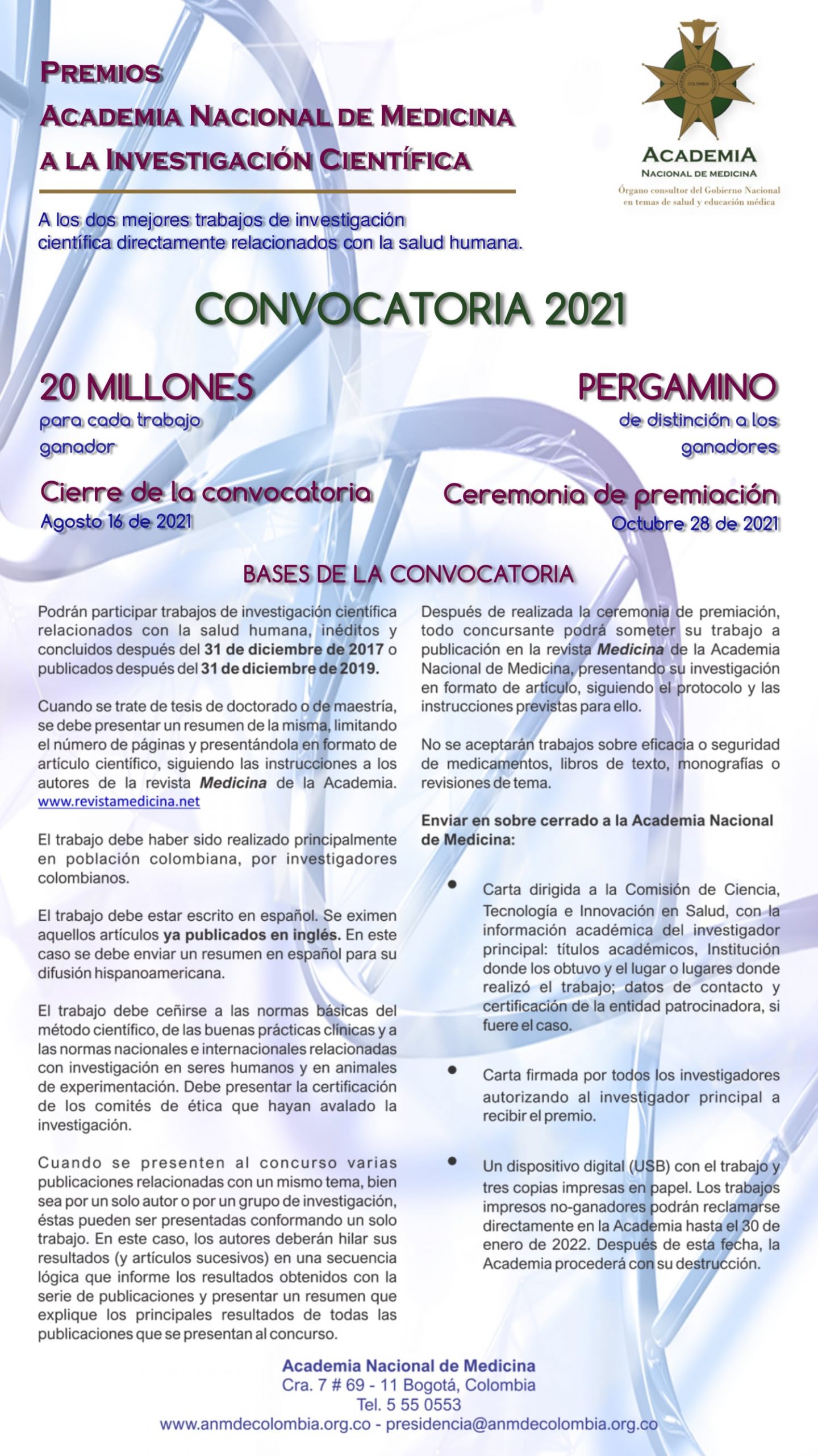 ANM Convocatoria Premios a la Investigación Científica 2021