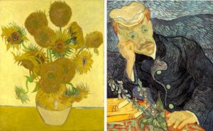 Los girasoles y retrato del Dr. Gachet